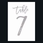 Chic Hand Letter Tischnummer Silver | Tabelle 7<br><div class="desc">Moderne Tischnummern.</div>