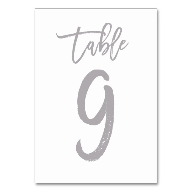 Chic Hand Letter Tischnummer Silver | Tabelle 9 (Vorderseite)