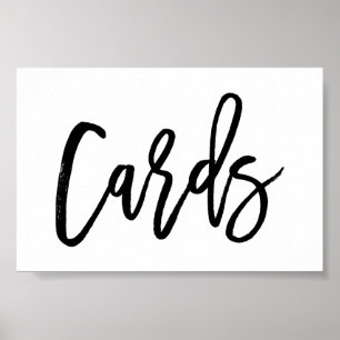 Chic Hand Letter Wedding Cards Poster
