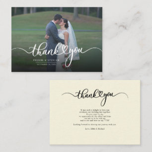 Chic Hand Letter Wedding Foto Vielen Dank Mitteilungskarte