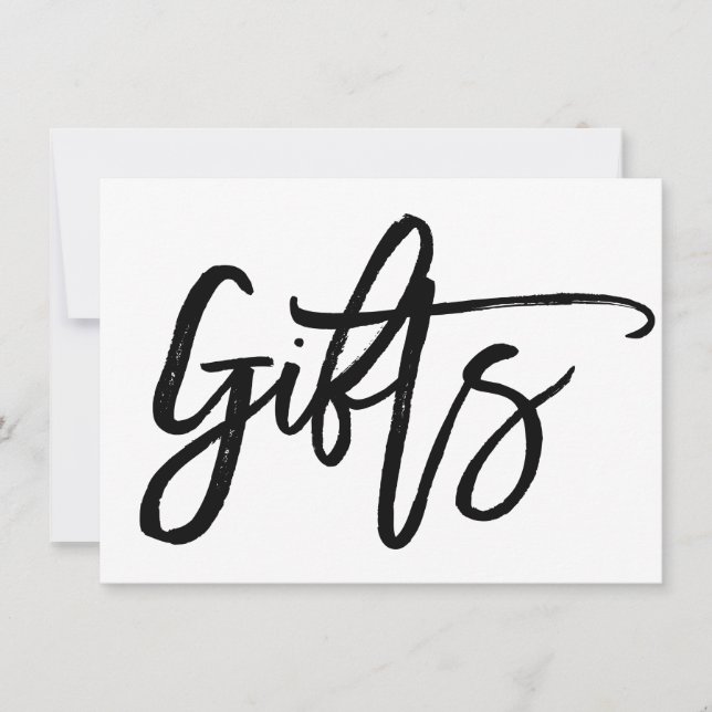 Chic Hand Letter Wedding Gifts Sign Einladung (Vorderseite)