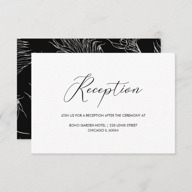 Chic Hand Letter Wedding Reception Einladung (Vorne/Hinten)