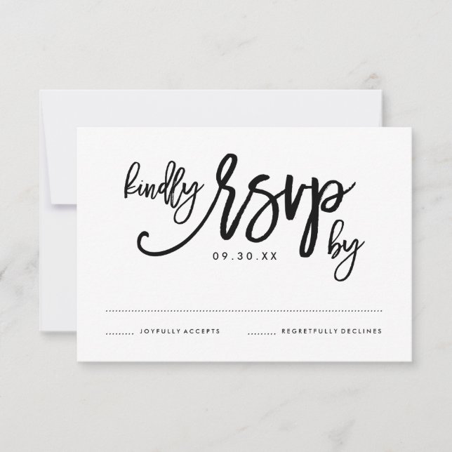Chic Hand Letter Wedding RSVP Card (Vorderseite)