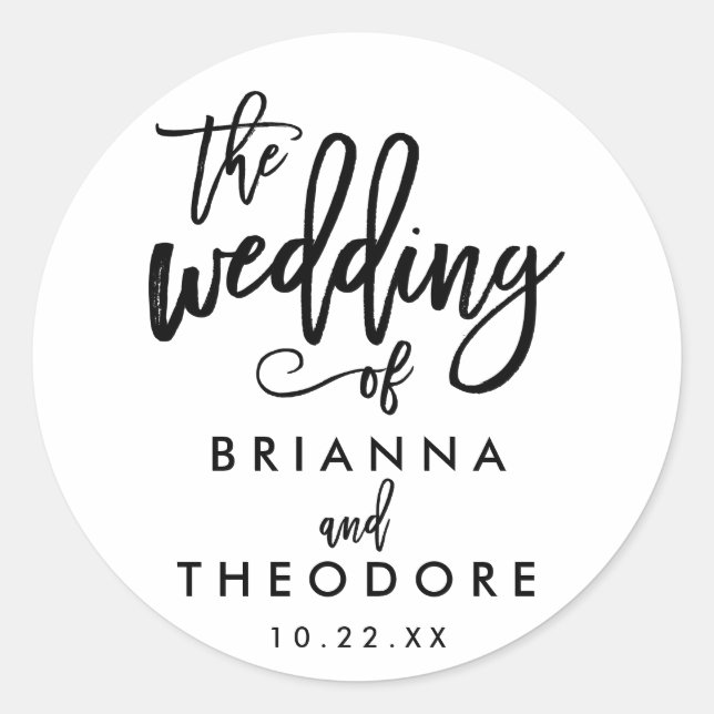 Chic Hand Letter Wedding Sticker (Vorderseite)