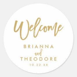 Chic Hand Letter Wedding Welcome Sticker