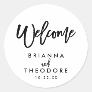 Chic Hand Letter Wedding Welcome Sticker