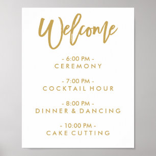 Chic Hand Letter Wedding Willkommensplan Poster