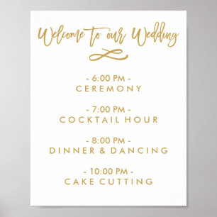 Chic Hand Letter Wedding Willkommensplan Poster