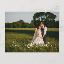 Chic Hand Letter Wedtered LIEBE UND DANKE Weiß Postkarte