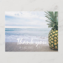 Chic Hand Lettered Ananas Danke Postcard Postkarte