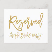 Chic Hand Lettered Gold Reserviertes Brautparty