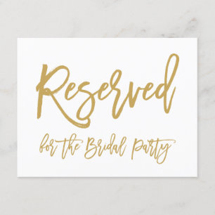 Chic Hand Lettered Gold Reserviertes Brautparty Einladung