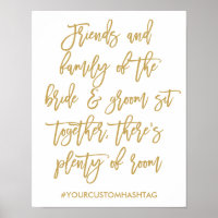Chic Hand Lettered Gold Wedating Sign