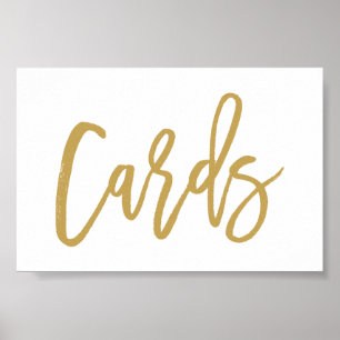Chic Hand Lettered Gold Wedding Cards Poster