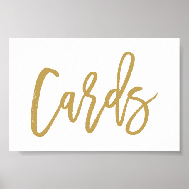 Chic Hand Lettered Gold Wedding Cards Poster (Vorne)