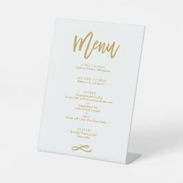 Chic Hand Lettered Gold Wedding Menu Sockelschild