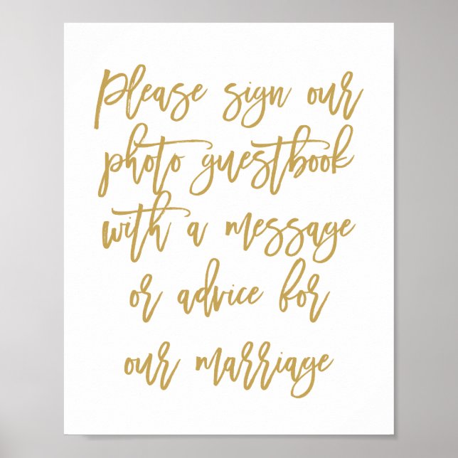 Chic Hand Lettered Wedding Foto Gästebuch (Vorne)