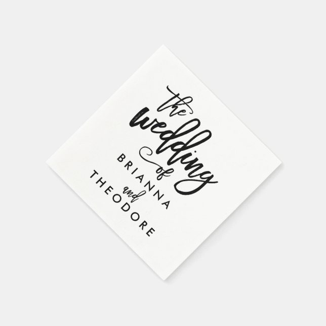 Chic Hand Lettered Wedding Napkins Serviette (Ecke)