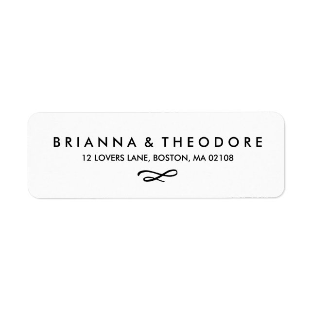 Chic Hand Lettered Wedding Return Address Label (Vorne)