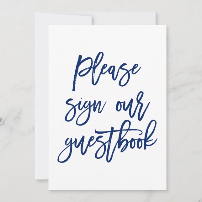 Chic Hand Lettered Wedding Sign Our Guest Book Einladung (Vorderseite)