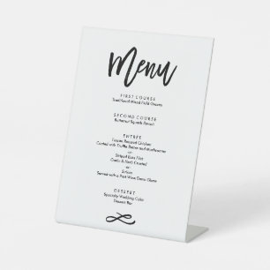 Chic Hand Lettered Wedtered Menu Black Sockelschild