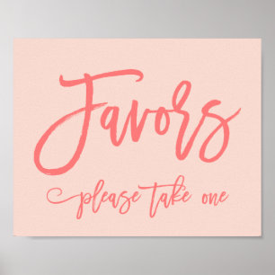 Chic Hand Letters Gastgeschenke Hochzeiten Koralle Poster