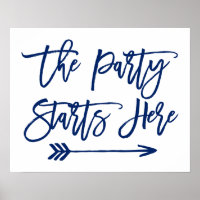 Chic Hand Letters Sign | Das Party beginnt hier