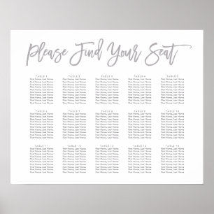 Chic Hand Letting Seating Chart Poster