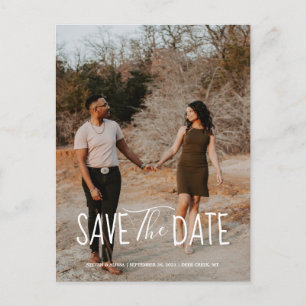 Chic-Hand Save the Date beschriftet Einladungspostkarte