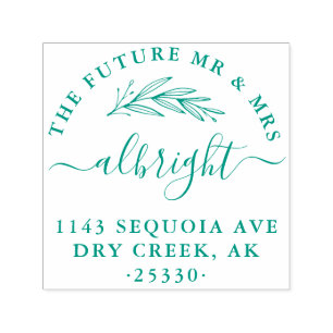 Chic Hand Written Script Future Mr & Mrs. Adresse Permastempel