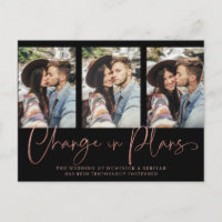 Chic Handgeschriebene Rose Gold Wedding Postponeme