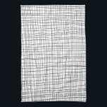 Chic handgezogenes Streifen schwarz-weiß Gitter Geschirrtuch<br><div class="desc">Dekorieren Sie Ihre Küche mit diesem coolen Handtuch. Macht ein großartiges Hauswärme- oder Hochzeitsgeschenk! Sie können ihn anpassen und auch Text hinzufügen. Karo in meinem Shop für viel mehr Farben und Muster!</div>