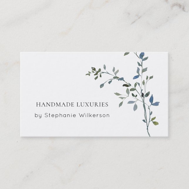 Chic Handmade Elegante Grüne Business Card Visitenkarte (Vorderseite)