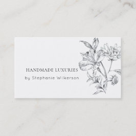 Chic Handmade Elegante Schwarz-weiße Visitenkarte