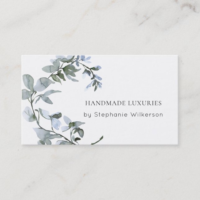 Chic Handmade elegante Watercolor Business Card Visitenkarte (Vorderseite)