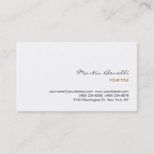 Chic Handwriting Raffinierte White Business Card Visitenkarte