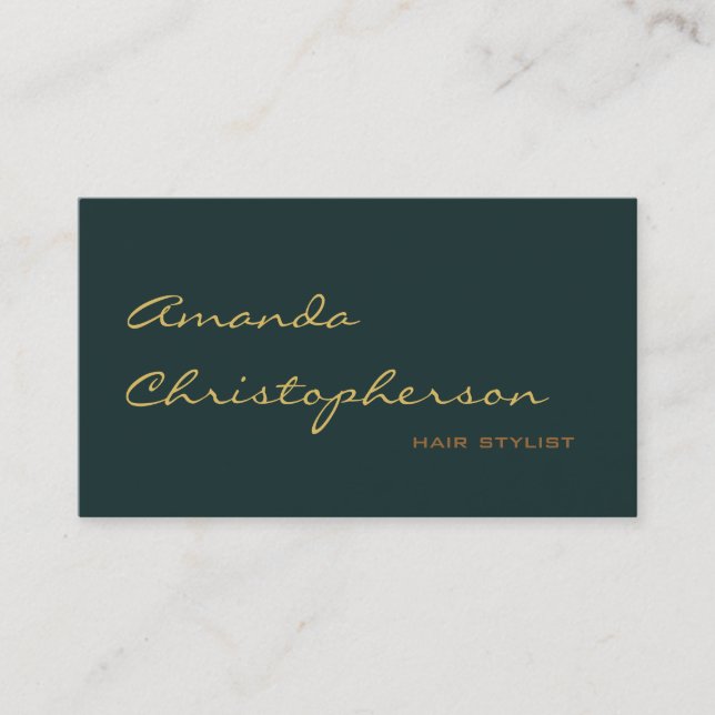 Chic Handwriting Script Hair Stylist Business Card Visitenkarte (Vorderseite)