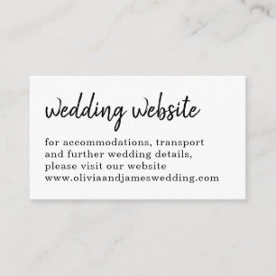 Chic Handwriting Script Typografy Wedding Website Begleitkarte