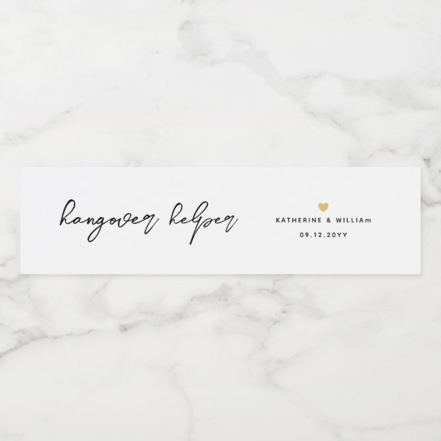 Chic Hangover Helper Wasserflaschenetikett (Einzelnes Label)