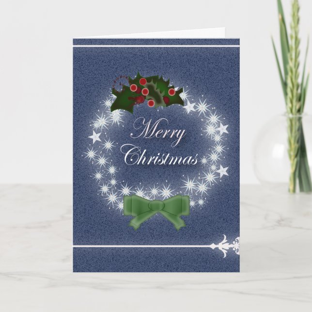 Chic Happy Holiday moderne Weihnachtsfeier Feiertagskarte (Vorderseite)