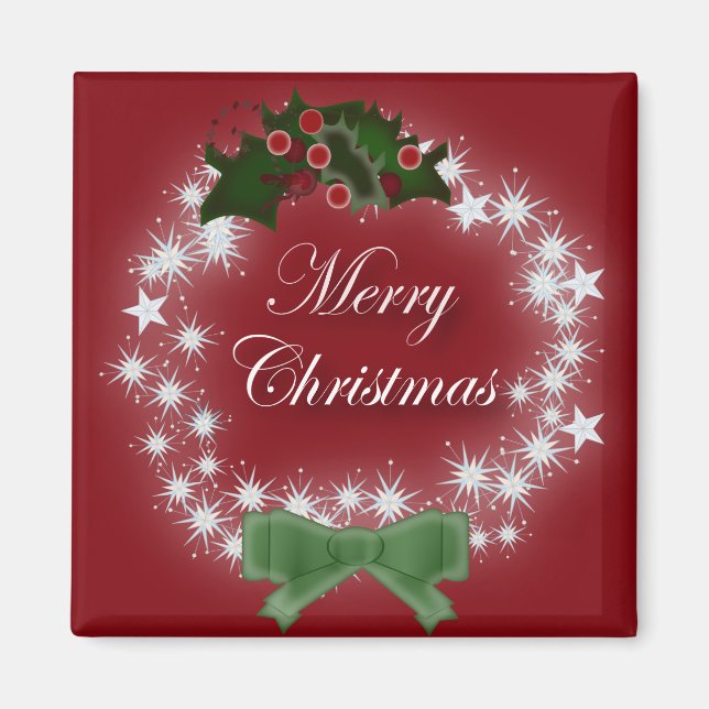 Chic Happy Holiday moderne Weihnachtsfeier Magnet (Vorne)