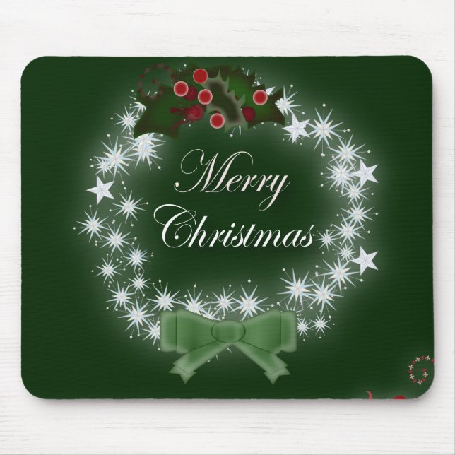 Chic Happy Holiday moderne Weihnachtsfeier Mousepad (Vorne)