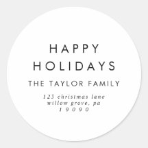 Chic Happy Holidays Rücksendeadresse Envelope