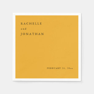 Chic Harvest Gold White Simple Wedding Napkins Serviette