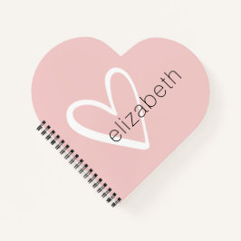 Chic Heart Blush Pink Notizbuch