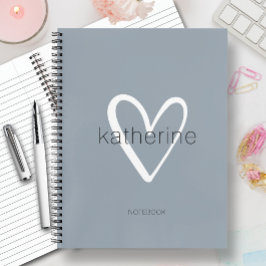Chic Heart on Dusty Blue Notizbuch
