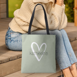 Chic Heart Personalisiert Sage Green