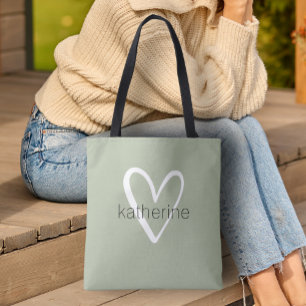 Chic Heart Personalisiert Sage Green