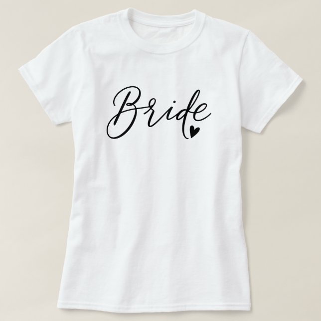 Chic Heart Script Braut T-Shirt (Design vorne)