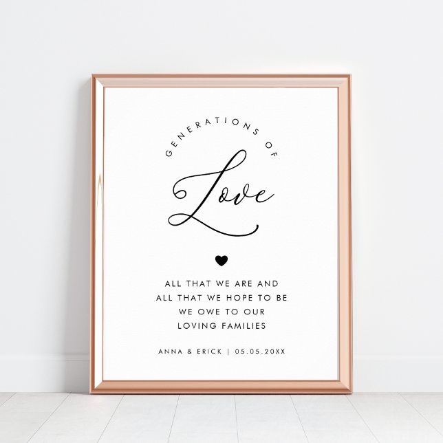Chic Heart Script Generationen von Liebe Wedding S Poster (Von Creator hochgeladen)